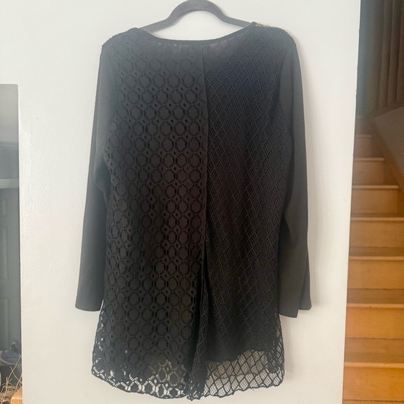 🇨🇦 Minkas Quirky Lagenlook Patchwork Lace Mesh Tunic - Picture 6 of 8